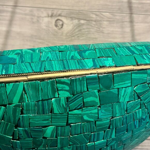 🎄NWOT, RAMLA Clutch Moroccan Purse Mosaic turquoise green Hamsa Hand. Boho Chic - Picture 12 of 15